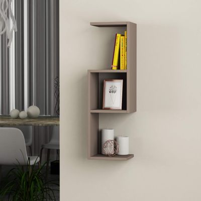 Ada Home Dcor Wieland Wall Shelf, 35.04'' x 14.9'' x 8.66'', Light Mocha &