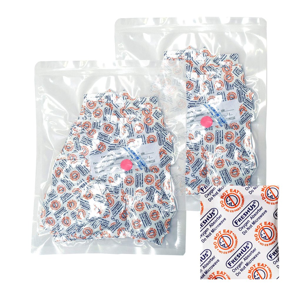 FreshUS AwePackage 100cc Oxygen Absorber(2 Individual packs of 100 Packets, Total 200 Packets) - Long Term Food Storage (200, 100 CC)