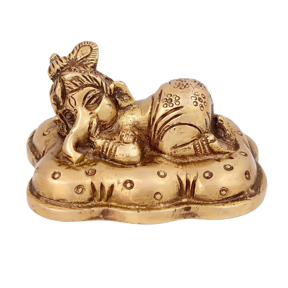 Baby Ganesh Statue Hindu Success Lord Baby Ganesha Brass Handmade Sculpture Idol Art