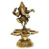 GLOOKS Brass Dancing Ganesha Panch Diya Idol (9.5x9.5x13cm, 610g, Multicolour) view 1