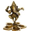 GLOOKS Brass Dancing Ganesha Panch Diya Idol (9.5x9.5x13cm, 610g, Multicolour) view 2