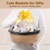 Goodpick Easter Basket Empty to Fill, Small Woven Basket with Handles for Organizing, Baby Dog Toy Laundry Baskets, 12"x 8" x 5", Blue view 2