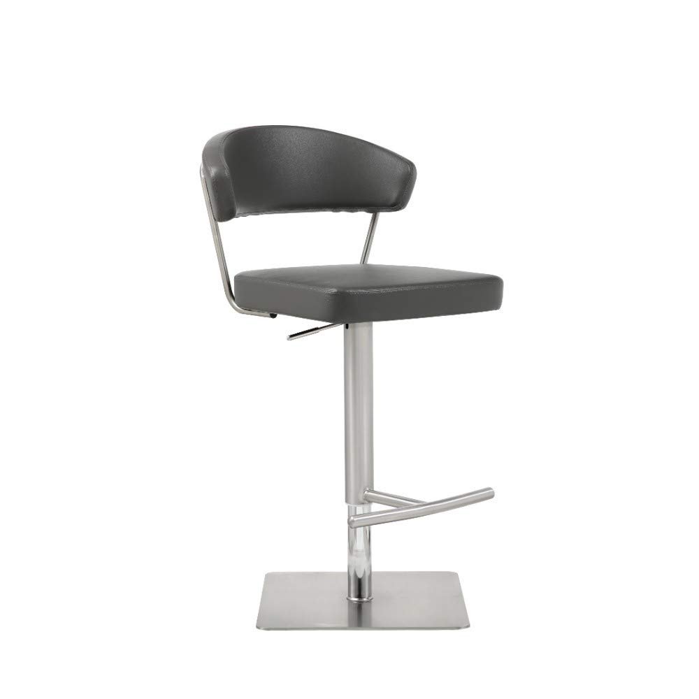 Whiteline Modern Living Maureen Bar Stool, Dark Grey