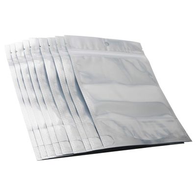 Ellbest 100Pcs Stand Up Zip Lock Bags, 3.15 Mil Clear Silver Aluminum Mylar Foil Plastic Bags, 5.1x7.1 inch Resealable Packaging Food Storing Zipper Pouches Storage