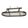 Handcrafted 36" Oval Hanging Pot Rack w 18 Hooks Hammered Steel view 1