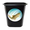 3 Gallon Black Plastic Wastebasket Trash Can Featuring Your Choice of an Animal Themed Vinyl Decal - Free Trash Bag Included (Trout) view 1