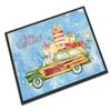 Caroline's Treasures CK2466MAT Merry Christmas White Poodle Doormat 18x27 Front Door Mat Indoor Outdoor Rugs for Entryway, Non Slip Washable Low Pile, 18H X 27W view 1