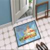 Caroline's Treasures CK2466MAT Merry Christmas White Poodle Doormat 18x27 Front Door Mat Indoor Outdoor Rugs for Entryway, Non Slip Washable Low Pile, 18H X 27W view 4
