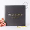 Personalized Wedding Guest Book Charcoal Black and Gold Foil, Photo Album or Signature Sign-In Book - Hardcover (12x12 inches) view 1