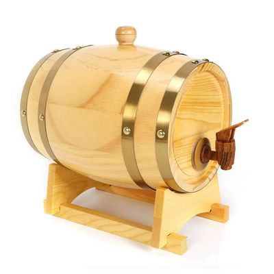 1.5L Oak Aging Barrels Whiskey Barrel Liquor Dispenser Home Wine Bucket Whiskey Barrel for Wine, Spirits, Beer, and Liquor (with baked oak chips)