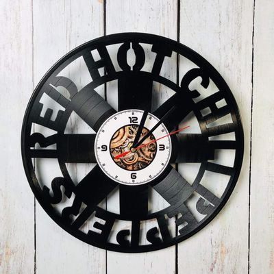 artVoloshka Red Hot Chilli Peppers - Wall Clock Made of Vinyl Record - Decor Original Design - Great Gifts idea for Birthday, Wedding, Anniversary, Women, Men, Friends, Girlfriend Boyfriend and Teens