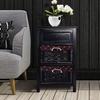 Giantex Wooden Nightstand 3 Tiers W/ 2 Baskets and 1 Drawer Bedside Sofa Storage Organizer for Home Living Room Bedroom End Table (2, Black) view 2