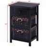 Giantex Wooden Nightstand 3 Tiers W/ 2 Baskets and 1 Drawer Bedside Sofa Storage Organizer for Home Living Room Bedroom End Table (2, Black) view 3