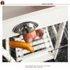 Kepooman Kitchen Dining Cart Wood Portable Rolling Drop Leaf Kitchen Island Storage Trolley Cart Shelves w/Drawers,Wine Rack,Fruit Baskets,White view 4