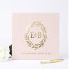 Blush Pink Wedding Guest Book Personalized Monogram Guestbook, Wedding Sign-In Registry Book for Signatures and Wishes - Hardcover (10x8 inches) view 1