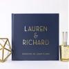 Customized Navy Wedding Guest Book with Gold Foil, Personalized Polaroid Photo Album or Sign in Book - Hardcover (10x8 inches) view 1