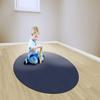Flagship Carpet 6' Kids Nylon Ameristrong School Classroom Rug, Navy - Round view 2