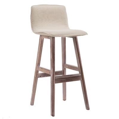 RXBFD Elegant High Stools, Modern Solid Wood Dining Chairs, Comfortable and Breathable Seat Fabrics,for Kitchen | Breakfast | Counter | Conservatory | Caf | Pub