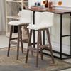 RXBFD Elegant High Stools, Modern Solid Wood Dining Chairs, Comfortable and Breathable Seat Fabrics,for Kitchen | Breakfast | Counter | Conservatory | Caf | Pub view 4