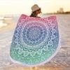 Oversize Round Mandala Beach Towel Blanket, Circle Microfiber Bohemian Boho Quick Dry Super Water Absorbent Towel, Hippy Gypsy Yoga Mat Picnic Table Mediation Throw Tapestry with Tassel Ultra ,59 view 1