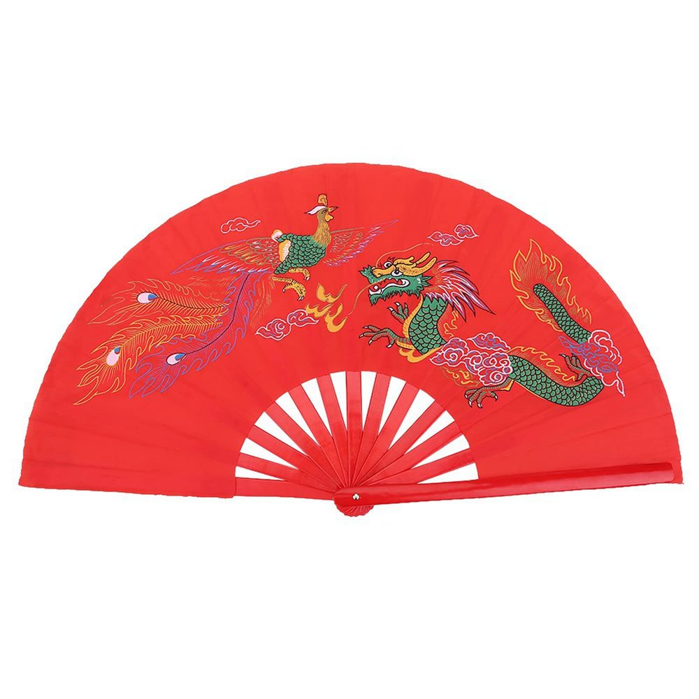 VGEBY Tai Chi Fan, 13 Inch Bamboo Hand Fan for Martial Arts Practice and Performance, Kung Fu Fan, for Dancers and Cultural Events