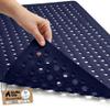 GORILLA GRIP Patented Bath Tub Shower Mat, Machine Washable Bathtub Floor Liner Mats, Suction Cups and Drain Holes to Keep Tubs Clean, Soft on Feet, Bathroom Essentials, 35x16 Inch, Navy Opaque view 1