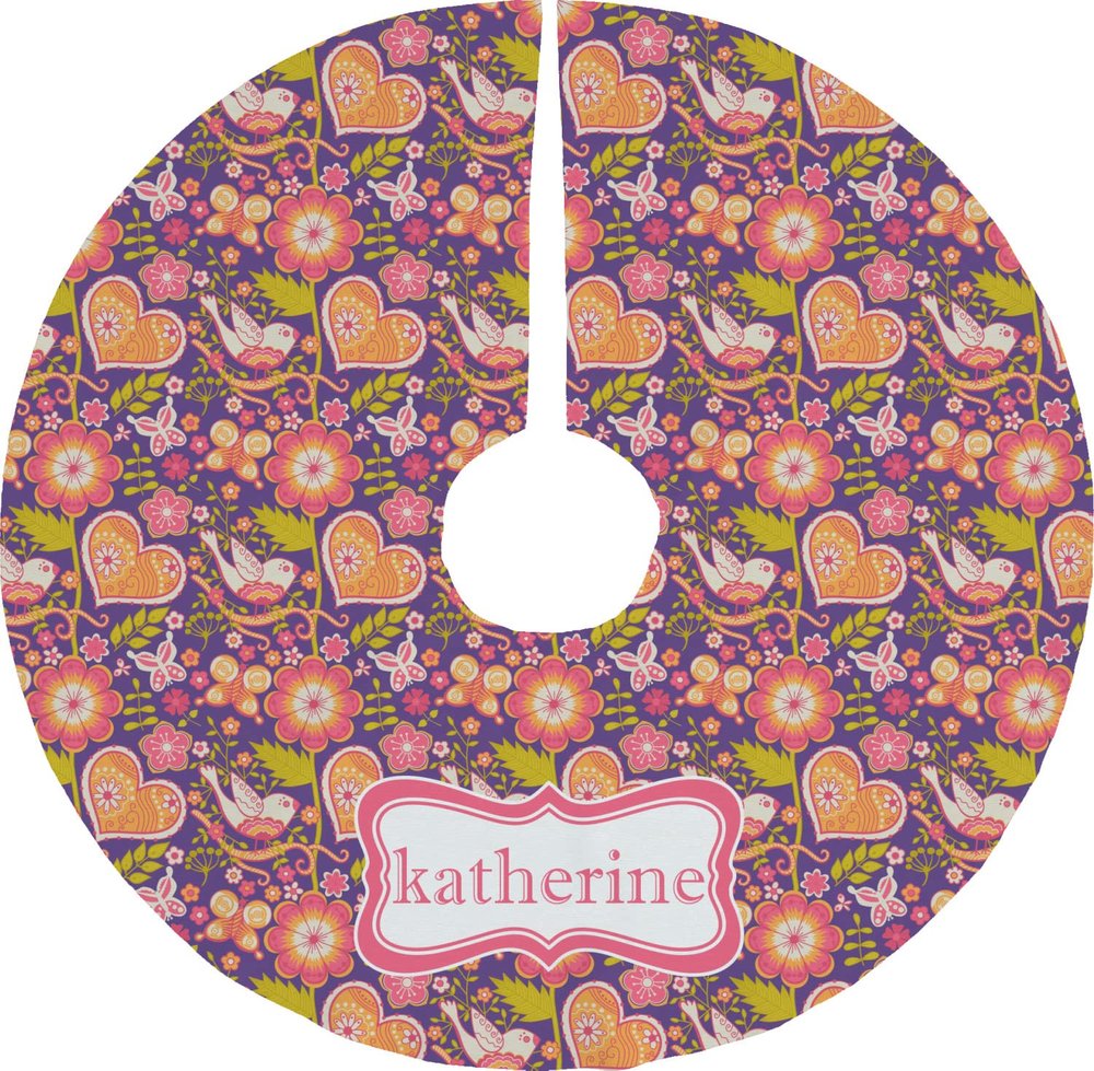 YouCustomizeIt Personalized Birds & Hearts Tree Skirt