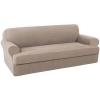2 Piece Stretch Sofa Covers Couch Covers for Living Room Furniture Slipcovers (Base Cover Plus Seat Cushion Cover) Feature Upgraded Thicker Jacquard Fabric Removable Washable (Sofa, Sand) view 3
