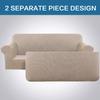 2 Piece Stretch Sofa Covers Couch Covers for Living Room Furniture Slipcovers (Base Cover Plus Seat Cushion Cover) Feature Upgraded Thicker Jacquard Fabric Removable Washable (Sofa, Sand) view 4