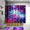 Amagical Thickened 4PCS Galaxy Space Colorful Nebulae Purple Star Sky Shower Curtain Set with Bathroom Mat Set, Bath Mat Contour Mat Toilet Cover Fabric Shower Curtain with 12 Hooks(1.5cm Thick) view 1