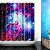 Amagical Thickened 4PCS Galaxy Space Colorful Nebulae Purple Star Sky Shower Curtain Set with Bathroom Mat Set, Bath Mat Contour Mat Toilet Cover Fabric Shower Curtain with 12 Hooks(1.5cm Thick) view 3