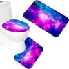 Amagical Thickened 4PCS Galaxy Space Colorful Nebulae Purple Star Sky Shower Curtain Set with Bathroom Mat Set, Bath Mat Contour Mat Toilet Cover Fabric Shower Curtain with 12 Hooks(1.5cm Thick) view 4