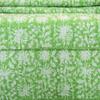 Sophia-Art Indian King/Twin Handmade Bohemian Hand Block Print Pure Cotton Bedspread Kantha Stitch Hippie Kantha Bed Spread Reversible Bedcover Throw Quilt (Green Floral Web, 90" x 108") view 1