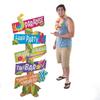Luau Directional Sign for Tropical Party (5 Signs like Tiki Bar, ect) view 1