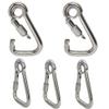 MH GLOBAL Carabiner Spring Snap Hook w/Eyelet+Screw Nut 5pc 5/16 Inch Marine Stainless Steel view 1