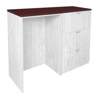 Regency Legacy Top Side Standing Desk/Storage Set, 72" x 23", Mahogany