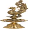 Exotic India Peacock Lamp - Brass Statue view 1