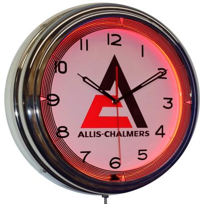 Allis-Chalmers Orange Neon Advertising Clock