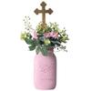 Mason Jar Centerpieces with Flowers, First Communion Centerpieces for Tables, First Communion Centerpieces for Boys, Rustic Mason Jars for Centerpieces, My First Communion Centerpieces, Set of 5 view 1