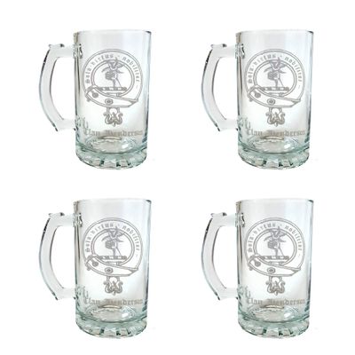 Henderson Family Scottish Clan Crest 16oz Beer Stein Set of 4  Personalized Heraldic Engraving