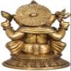 8" Lord Ganesha in Brass | Handmade | Made in India - Brass view 3