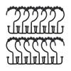 Utopia Alley HK1BK Deco Flat Double Roller Shower Curtain Hooks; Black view 4
