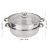 2-Layer Stainless Steel Steamer Pot Cooker Cookware Double Boiler Soup Cooking Pot Rice Cooker, Double Boilder, Stack, Steam Soup Pot Steamer Home Kitchen view 2