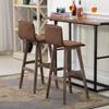 RXBFD Elegant High Stools, Modern Solid Wood Dining Chairs, Comfortable and Breathable Seat Fabrics,for Kitchen | Breakfast | Counter | Conservatory | Caf | Pub view 4