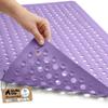GORILLA GRIP Patented Bath Tub Shower Mat, Machine Washable Bathtub Floor Liner Mats, Suction Cups and Drain Holes to Keep Tubs Clean, Soft on Feet, Bathroom Essentials, 35x16 Inch, Purple Opaque view 1