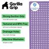 GORILLA GRIP Patented Bath Tub Shower Mat, Machine Washable Bathtub Floor Liner Mats, Suction Cups and Drain Holes to Keep Tubs Clean, Soft on Feet, Bathroom Essentials, 35x16 Inch, Purple Opaque view 2
