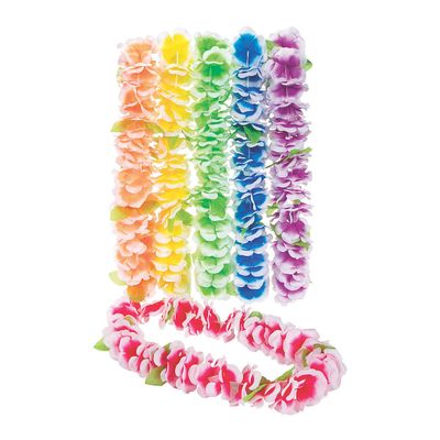 Fun Express Premium Rose Petal Assorted Color Leis  Vibrant Apparel Accessories for Luau Beach Parties Weddings & Special Occasions  Perfect for Wear Party Dcor & Photo Booth Props  12 Pieces
