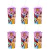 6-Pack Disney Princess 16oz Reusable Sports Tumbler Drink Cups with Lids & Straws, Pink view 1