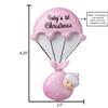 3D Personalized Babys First Christmas Ornament 2025 Girl | Baby's First Christmas Ornament 2025 Baby Ornaments for Xmas Tree My 1st Xmas Girl Ornaments for New Parents Couples - Baby in Pink Parachute view 2