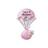 3D Personalized Babys First Christmas Ornament 2025 Girl | Baby's First Christmas Ornament 2025 Baby Ornaments for Xmas Tree My 1st Xmas Girl Ornaments for New Parents Couples - Baby in Pink Parachute view 3